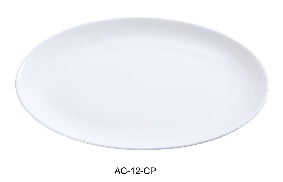 Yanco AC-12-CP ABCO Coupe Platter, 12.25 ” Length x 8.125″ Width, China, Super White, Pack of 12