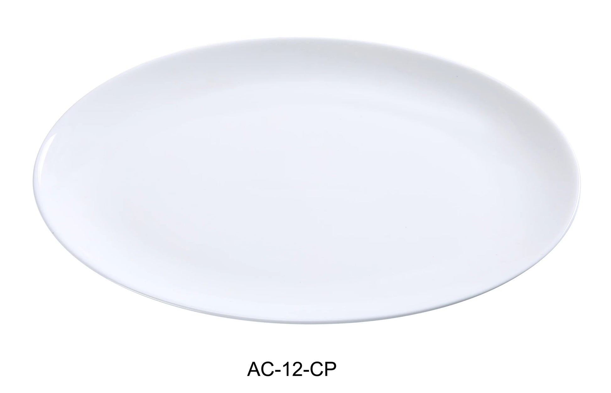 Yanco AC - 12 - CP ABCO Coupe Platter, 12.25 "‚¬ Length x 8.125"‚ Width, China, Super White, Pack of 12