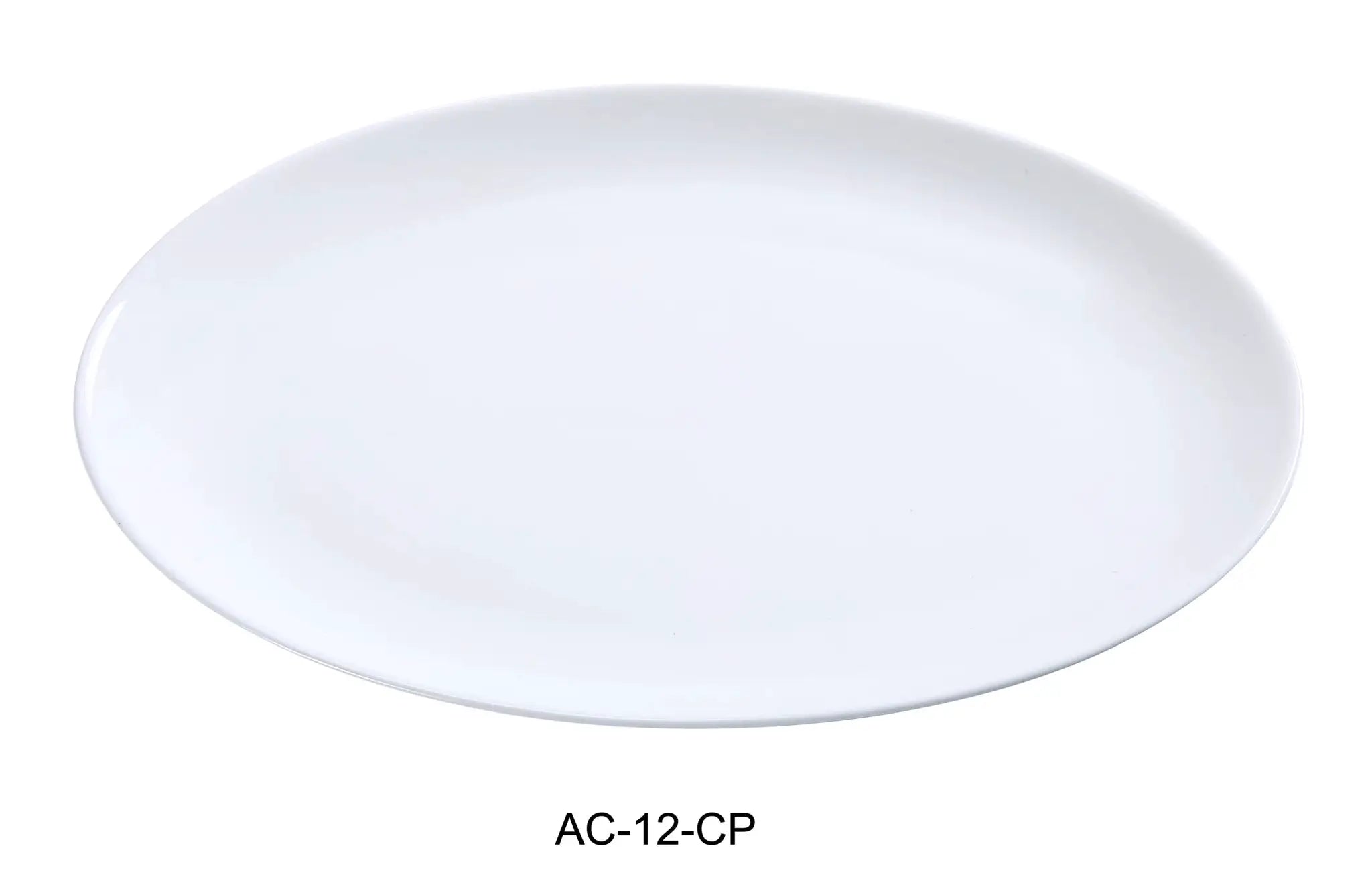 Yanco AC - 12 - CP ABCO Coupe Platter, 12.25 "‚¬ Length x 8.125"‚ Width, China, Super White, Pack of 12