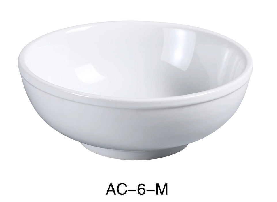 Yanco AC-6-M ABCO 6″ Salad Bowl, 18 oz, China, Super White, Pack of 36