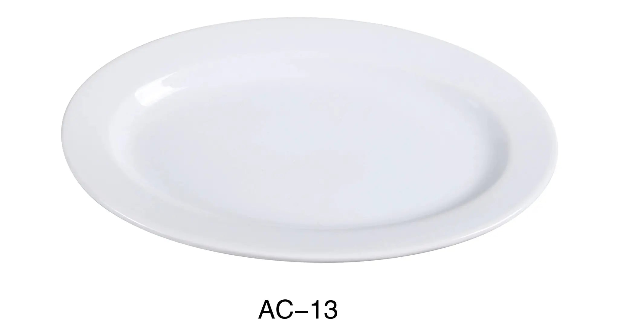 Yanco AC - 13 ABCO Oval Platter, 11.75"‚ Length x 8"‚ Width, China, Super White, Pack of 12