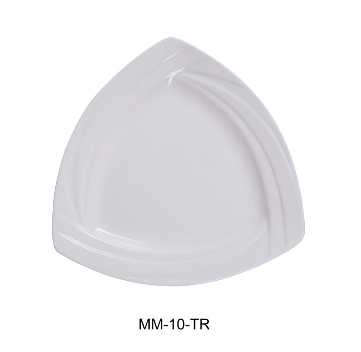 Yanco MM-10-TR Miami 10″ Triangle Plate, China, Bone White, Pack of 12