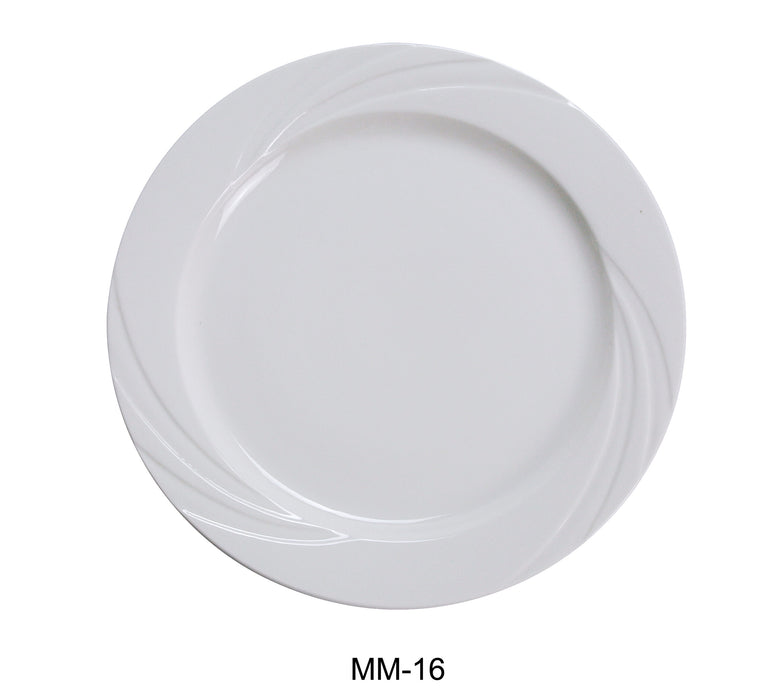 Yanco MM-16 Miami 10.5″ Dinner Plate, China, Bone White Color, Pack of 12