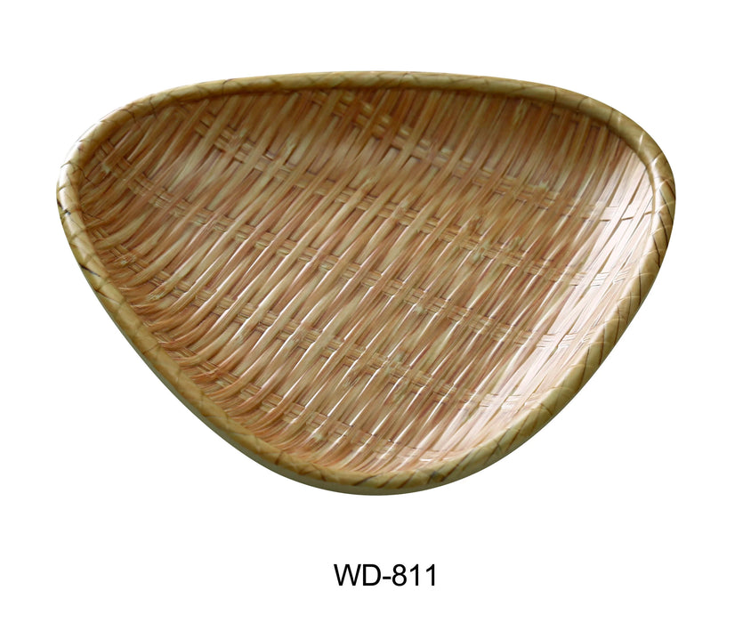 Yanco WD-811 10.5″ Triangular Deep Plate, 1″ Height, Melamine, Bamboo Look Finish, Pack of 24