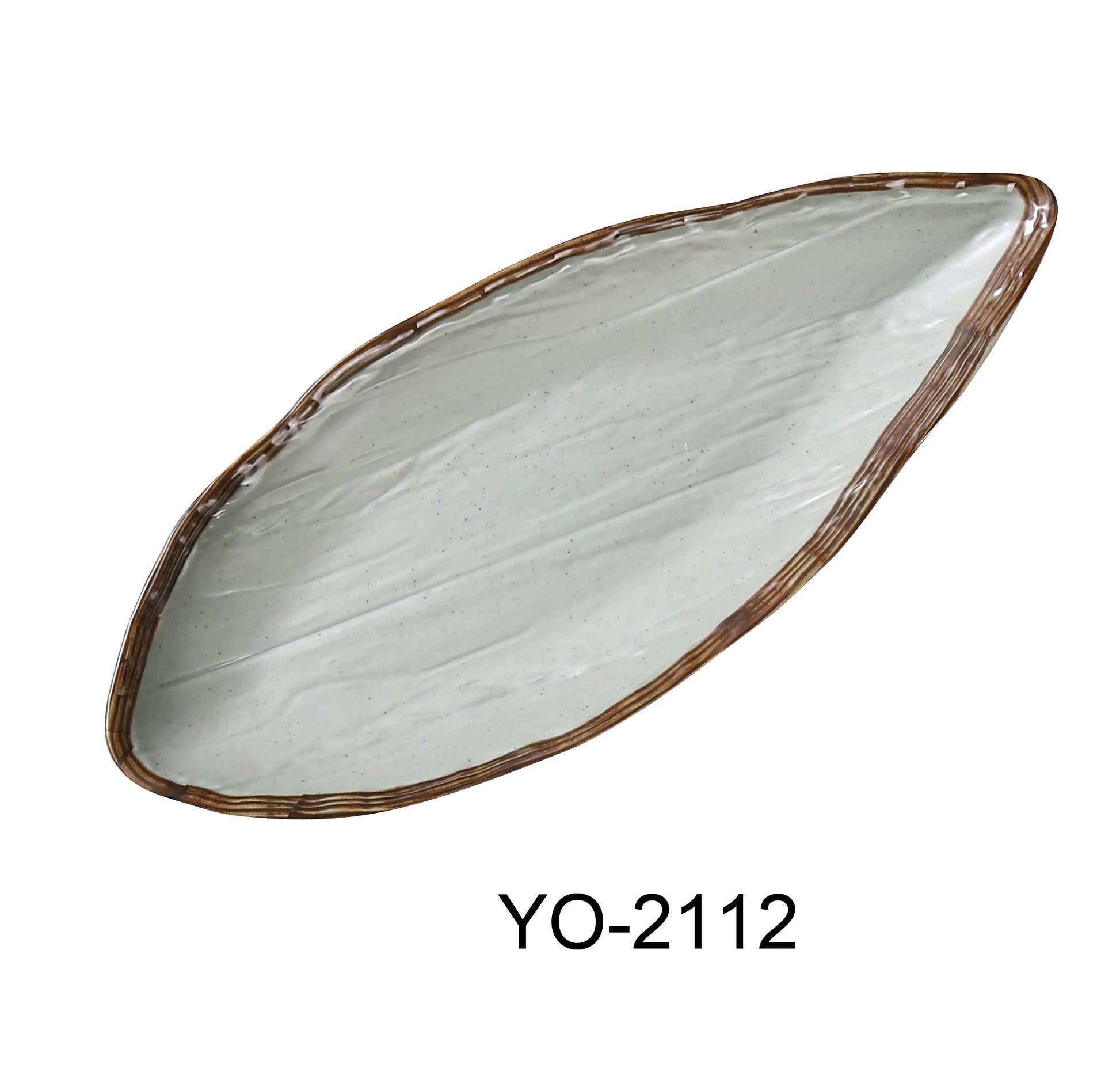 Yanco YO - 2112 Yoto 12"‚ X 5 1/8"‚ X 1 1/2"‚ OVAL DISPLAY PLATE WITH FOOT, Melamine, Matte Finish, Pack of 12
