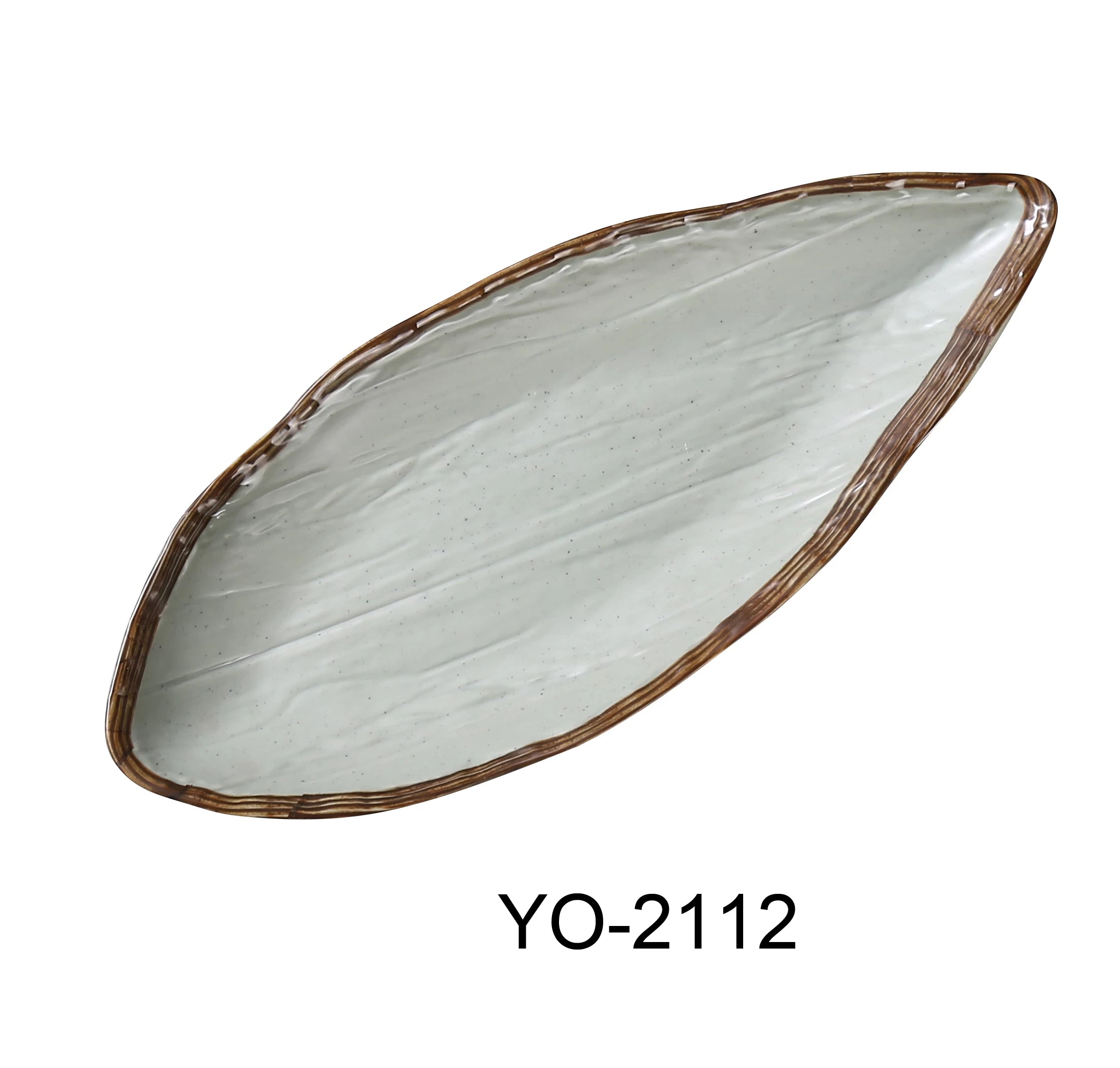 Yanco YO - 2112 Yoto 12"‚ X 5 1/8"‚ X 1 1/2"‚ OVAL DISPLAY PLATE WITH FOOT, Melamine, Matte Finish, Pack of 12