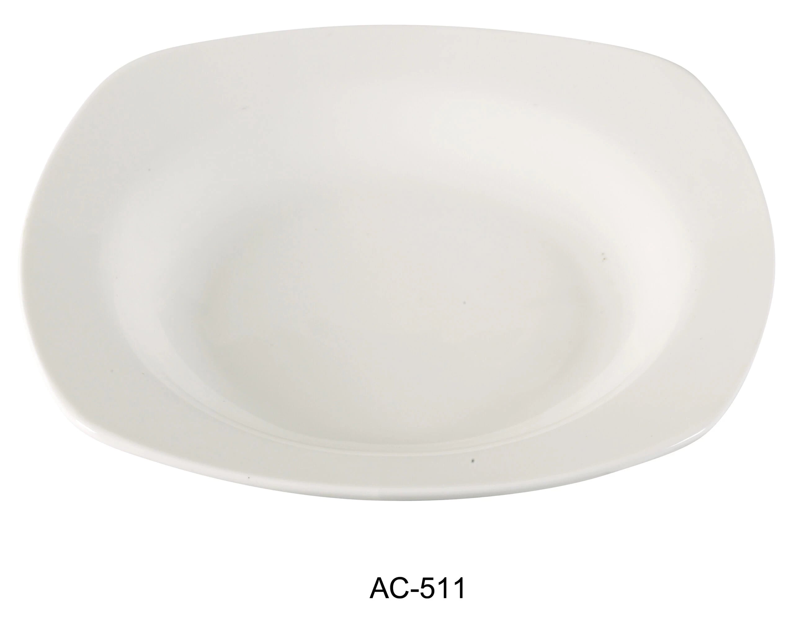 Yanco AC - 511 ABCO 11.5"‚ Square Pasta Bowl, 26 oz Capacity, China, Super White, Pack of 12