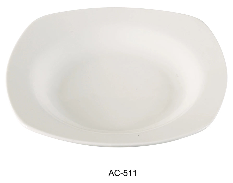 Yanco AC-511 ABCO 11.5″ Square Pasta Bowl, 26 oz Capacity, China, Super White, Pack of 12