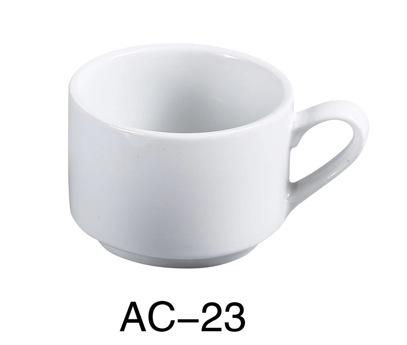 Yanco AC-23 ABCO Stackable Coffee/Tea Cup, 7 oz, China, Super White, Pack of 36