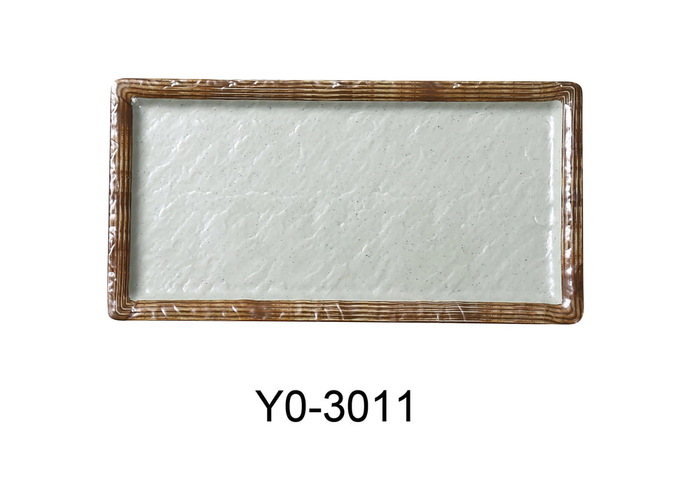 Yanco YO-3011 Yoto 11″ X 5 1/2″ X 3/4″ DEEP RECTANGULAR SUSHI PLATE, Melamine, Matte Finish, Pack of 24
