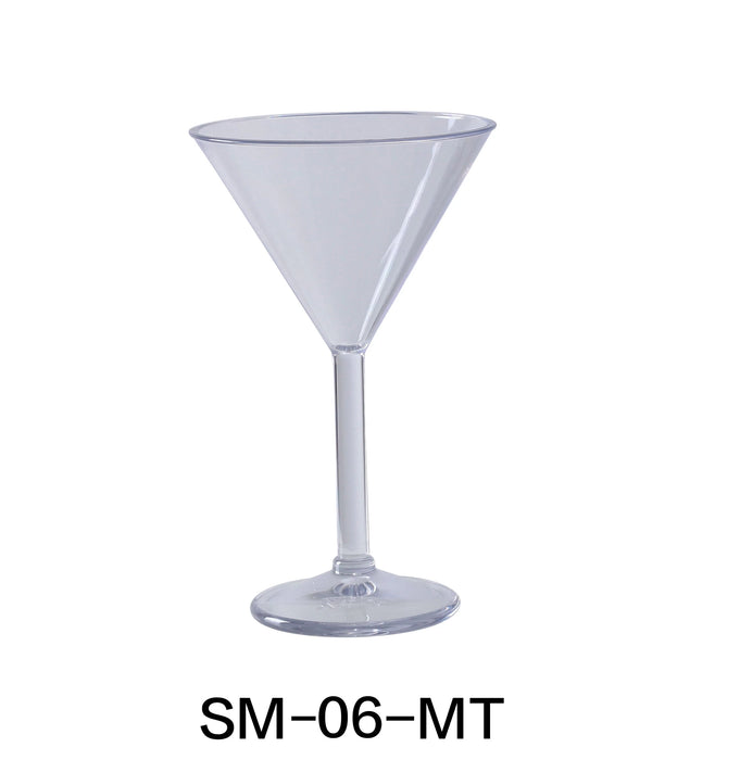 Yanco SM-06-MT Stemware Martini Glass, 6 oz Capacity, 4.25″ Diameter, 5.75″ Height, Plastic, Clear Color, Pack of 24