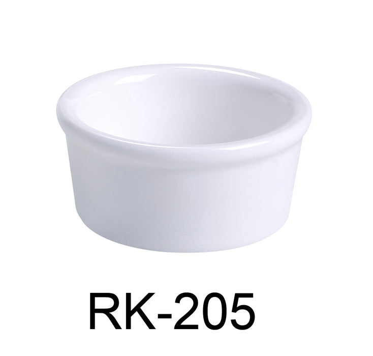 Yanco RK-205 Ramekin, Smooth, 5 oz Capacity, 3.5″ Diameter, 1.75″ Height, China, Super White Color, Pack of 36