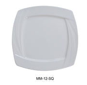 Yanco MM - 12 - SQ Miami 12"‚ Square Plate, China, Bone White, Pack of 12