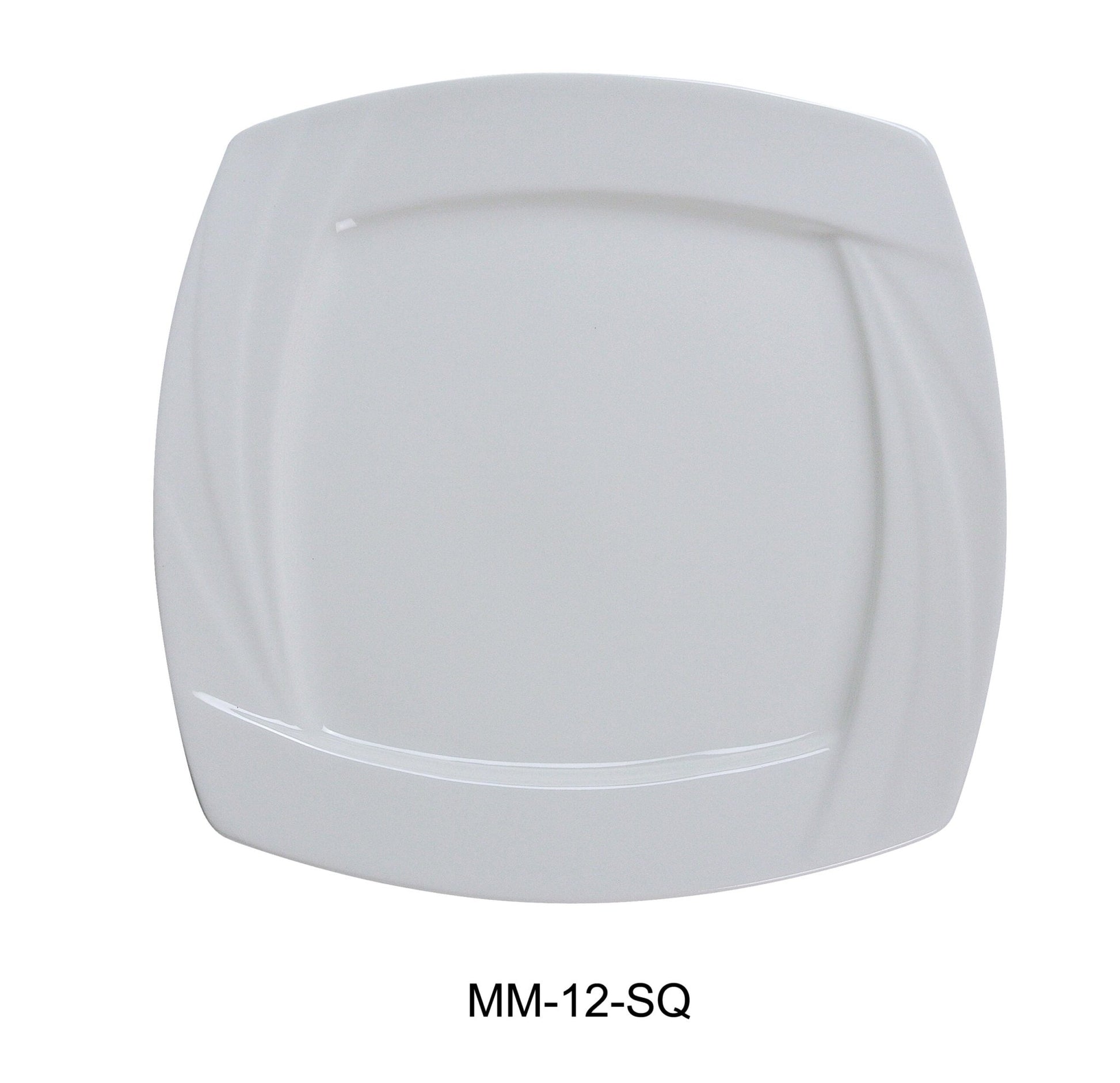Yanco MM - 12 - SQ Miami 12"‚ Square Plate, China, Bone White, Pack of 12