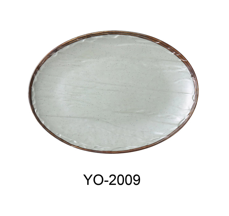 Yanco YO-2009 Yoto 9″ X 6 3/4″ X 3/4″ OVAL PLATE, Melamine, Matte Finish, Pack of 24