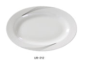 Yanco UR - 212 Urban Line Platter, 12"‚ Length x 8.5"‚ Width, China, Bone White, Pack of 12