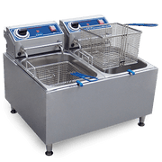 Globe – Globe PF32E 32 lb. Dual Tank Electric Countertop Fryer, Entry-level, light-duty fryers