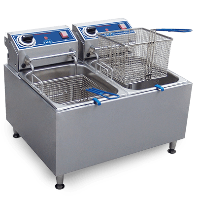 Globe – Globe PF32E 32 lb. Dual Tank Electric Countertop Fryer, Entry-level, light-duty fryers