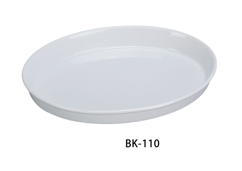 Yanco BK-110 Oval Deep Plate, 13″ Length, 9″ Width, 2″ Height, China, Super White, Pack of 12