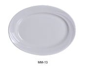 Yanco MM - 13 Miami Oval Platter, 11.75"‚ Length x 8.75"‚ Width, China, Bone White, Pack of 12