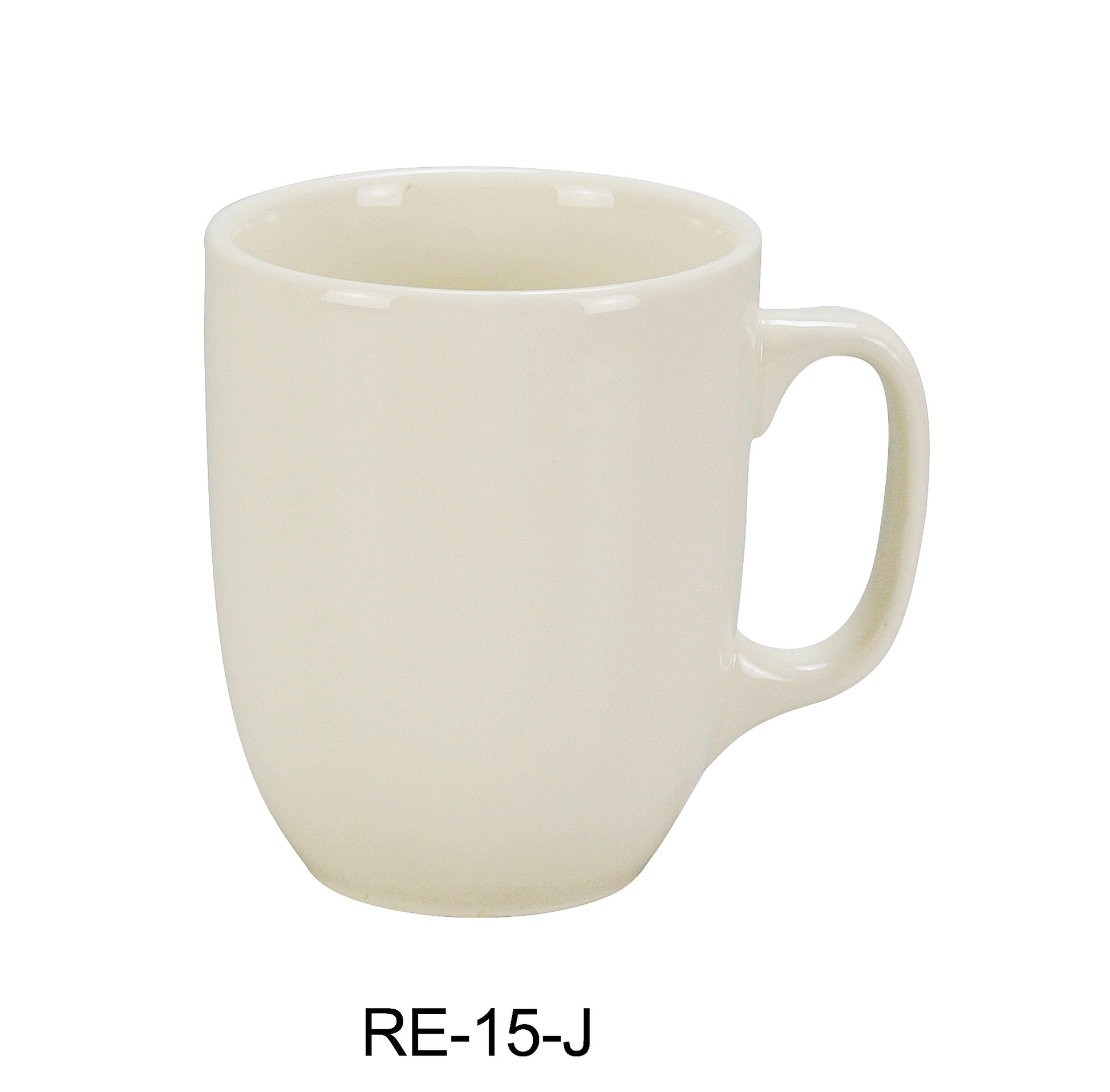 Yanco RE - 15 - J Recovery 15 oz Joy Mug, 3.5"‚ Diameter, 4.25"‚ Height, China, American White Color, Pack of 24
