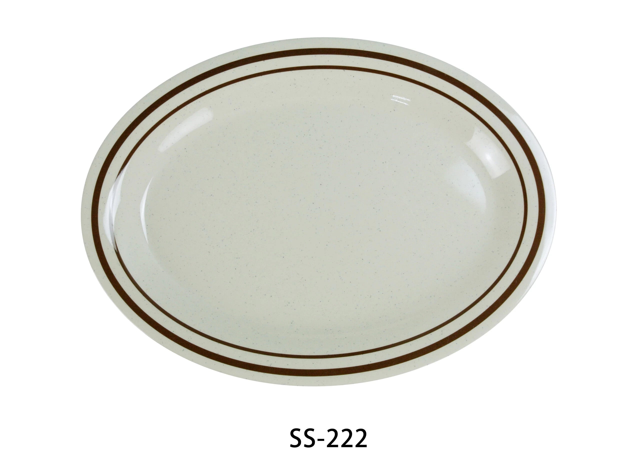 Yanco SS - 222 Sesame Deep Oval Platter, 12"‚ Length, 9"‚ Width, 1"‚ Height, Melamine, Pack of 12