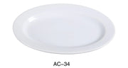 Yanco AC - 34 ABCO Oval Platter, 9.5"‚ Length x 6.5"‚ Width, China, Super White, Pack of 24