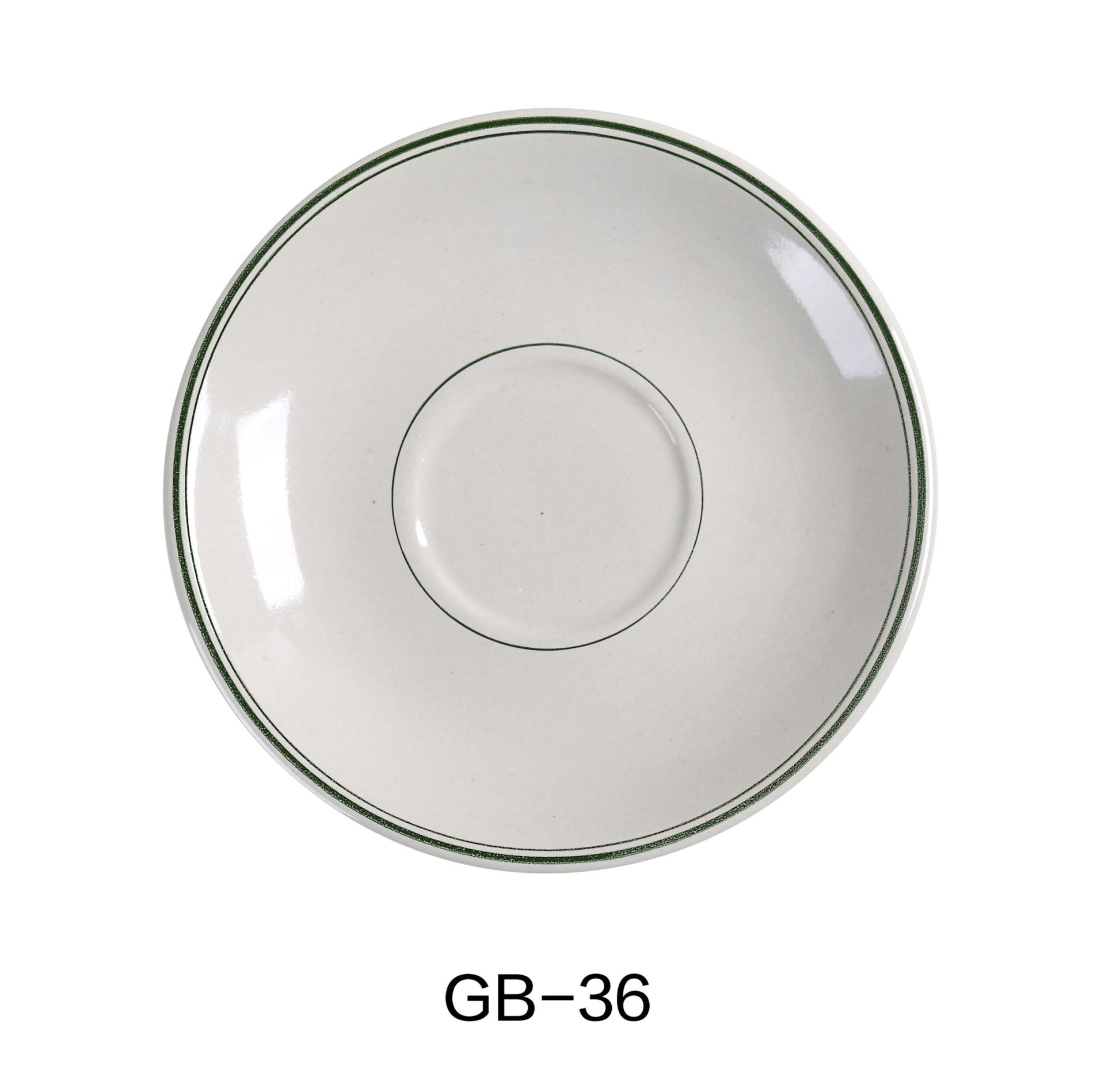 Yanco GB - 36 Green Band Saucer for Yanco GB - 35, 4.25"‚ Diameter, China, American White Color, Pack of 36