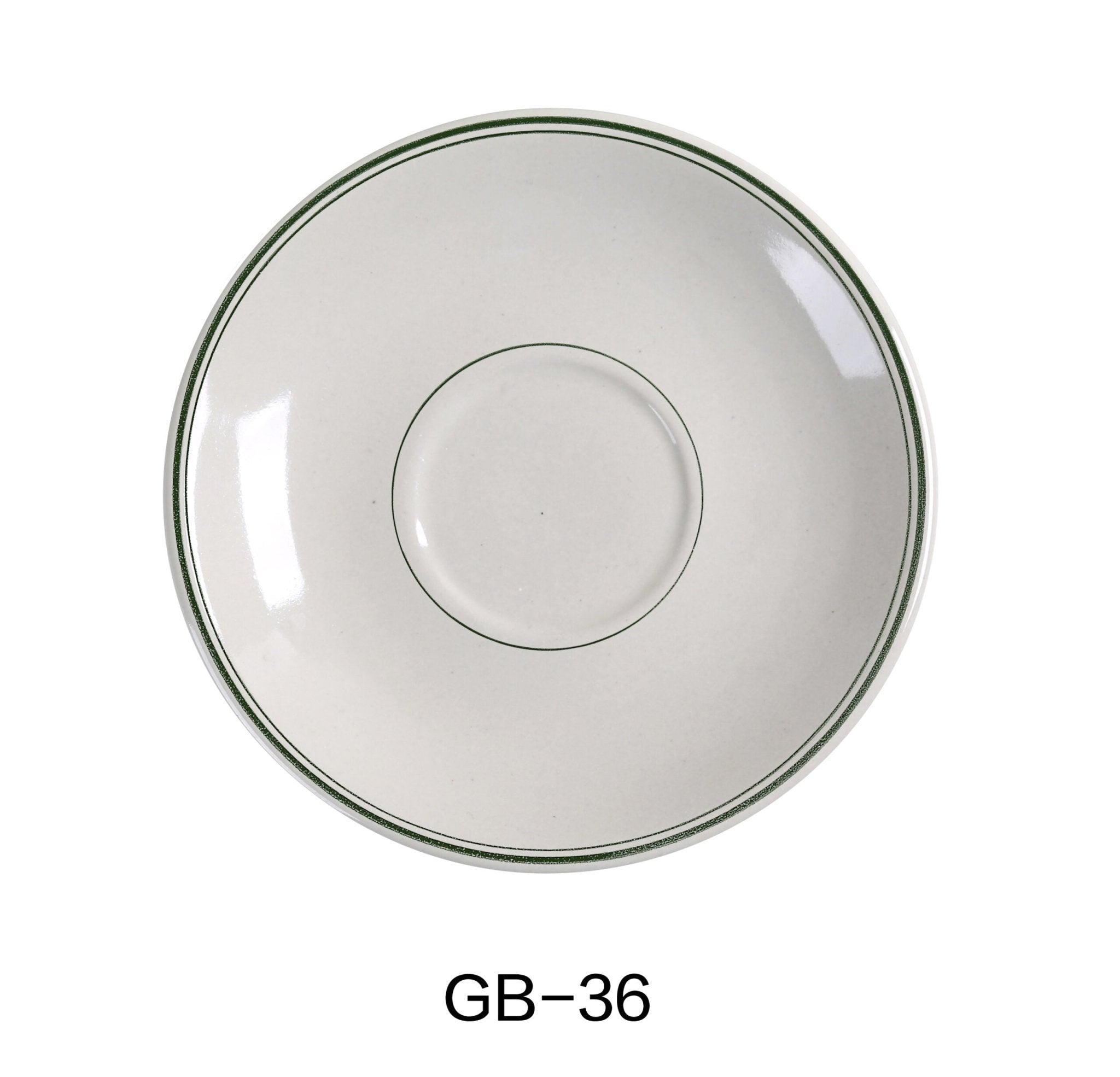 Yanco GB - 36 Green Band Saucer for Yanco GB - 35, 4.25"‚ Diameter, China, American White Color, Pack of 36