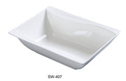 Yanco SW - 407 Sea Wave Rectangular Bowl, 15 oz, 7.25"‚ Length x 5.5"‚ Width, China, Bone White, Pack of 24