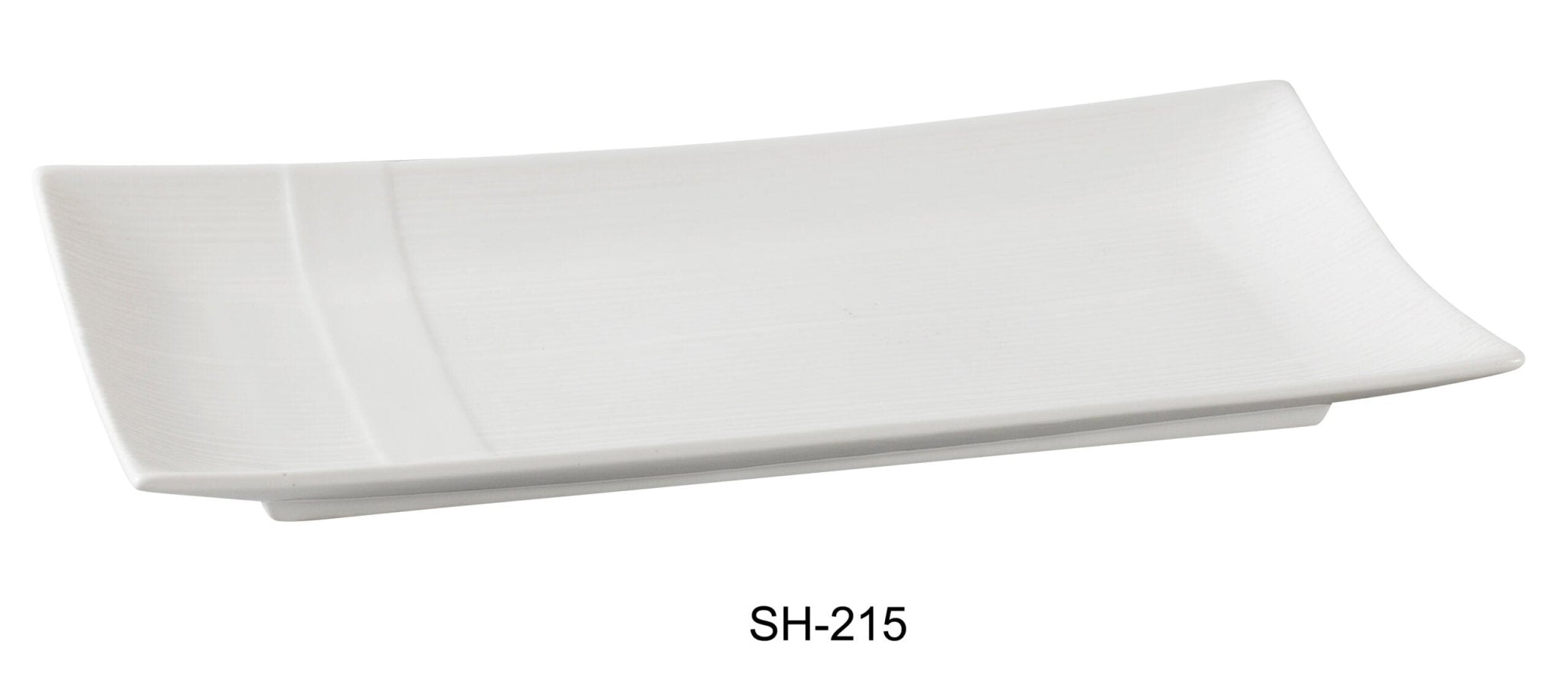 Yanco SH - 215 Shanghai Rectangular Plate, 15.5"‚ Length x 7.5"‚ Width, China, Bone White ( Pack of 12)