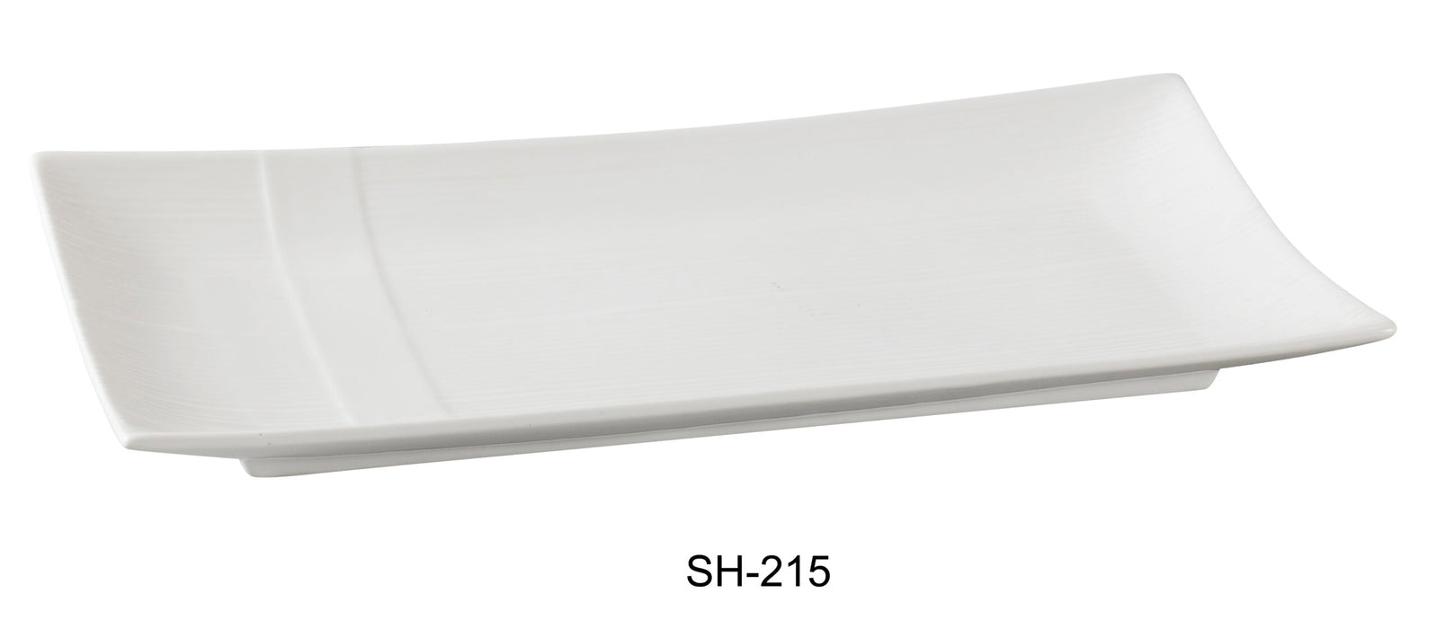 Yanco SH-215 Shanghai Rectangular Plate, 15.5″ Length x 7.5″ Width, China, Bone White ( Pack of 12)