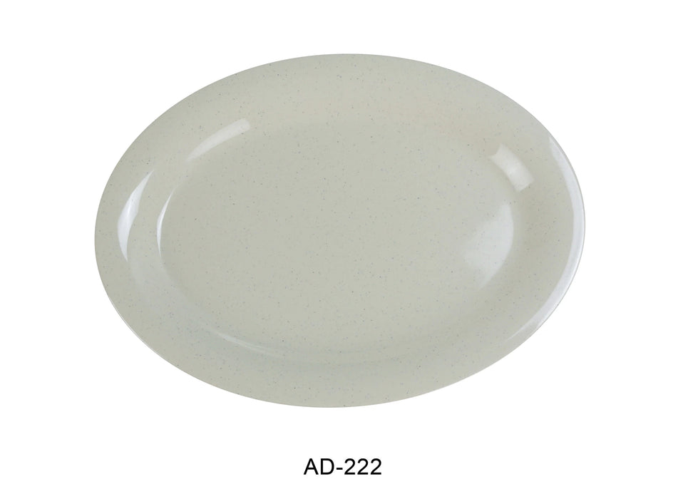 Yanco AD-222 Ardis Oval Platter, 12″ Length, 9″ Width, 1″ Height, Melamine, Pack of 12