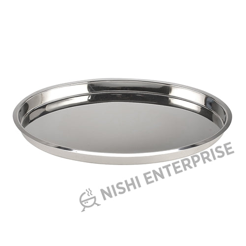 Stainless Steel Oval Thali Platter  17 Inch Wide