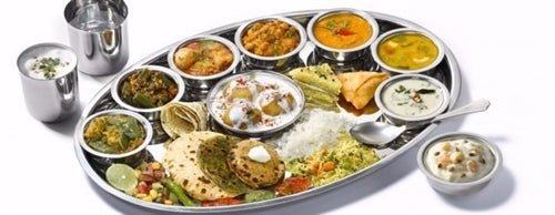 Stainless Steel Oval Thali Platter 17 Inch Wide