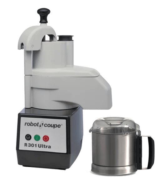 Robot Coupe R301U Combination Food Processor with 3.7 L Cutter Bowl, Continuous Feed & 2 Discs - 1 1/2 HP, Single Phase