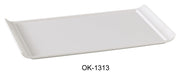 Yanco OK - 1313 Osaka - 2 Display Plate, Rectangular, 13"‚ Length, 6.75"‚ Width, Melamine, White Color, Pack of 12