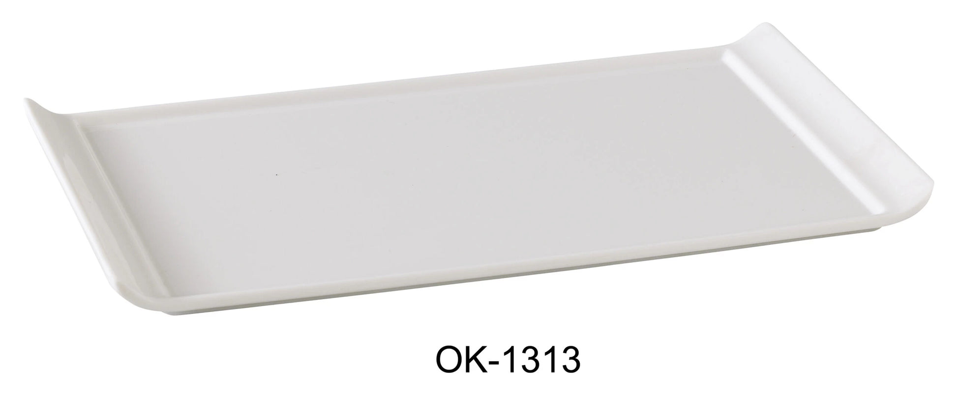 Yanco OK - 1313 Osaka - 2 Display Plate, Rectangular, 13"‚ Length, 6.75"‚ Width, Melamine, White Color, Pack of 12