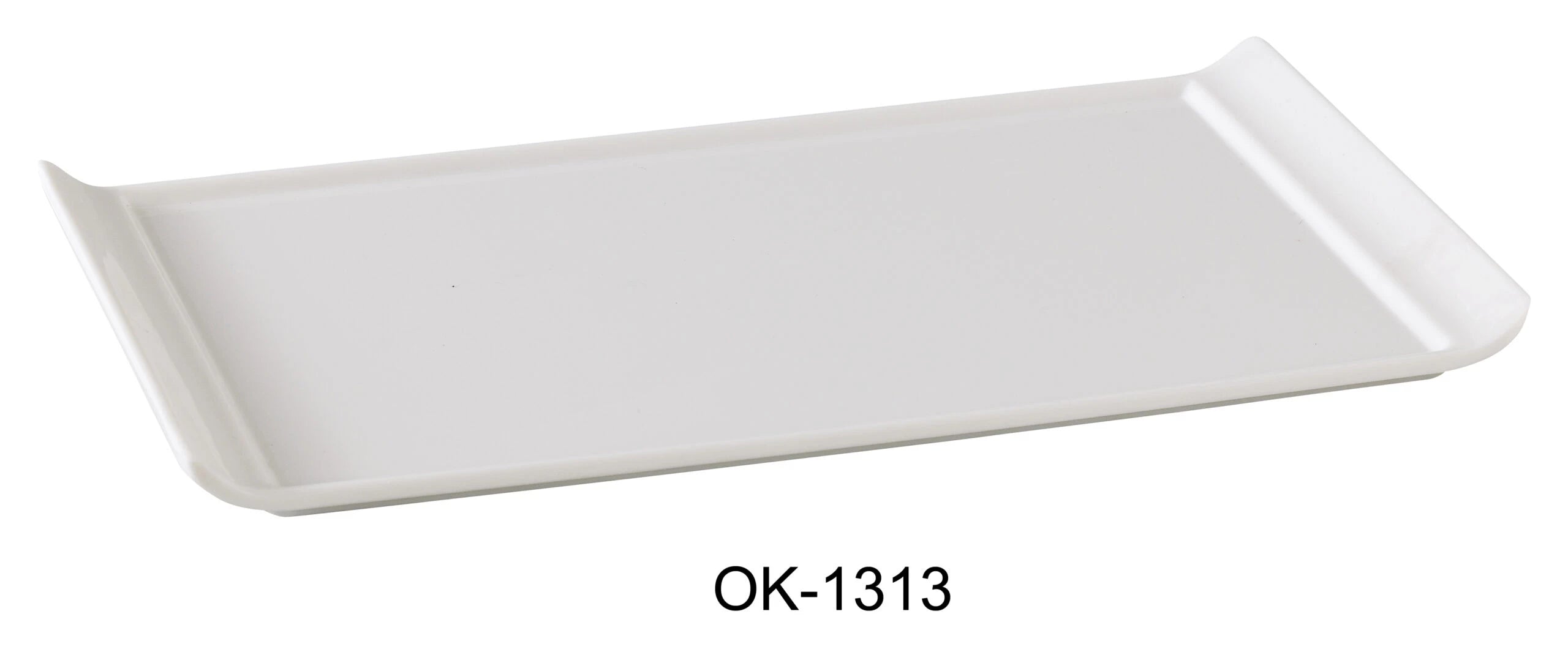 Yanco OK - 1313 Osaka - 2 Display Plate, Rectangular, 13"‚ Length, 6.75"‚ Width, Melamine, White Color, Pack of 12
