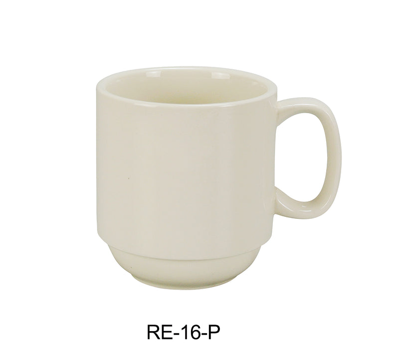 Yanco RE-16-P Recovery Prime Mug, Stackable, 20 oz, 4″ Diameter, 4.25″ Height, China, American White Color, Pack of 24
