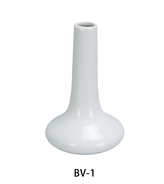 Yanco BV-1 Bud Vase, 6″ Height, China, Super White Color, Pack of 36