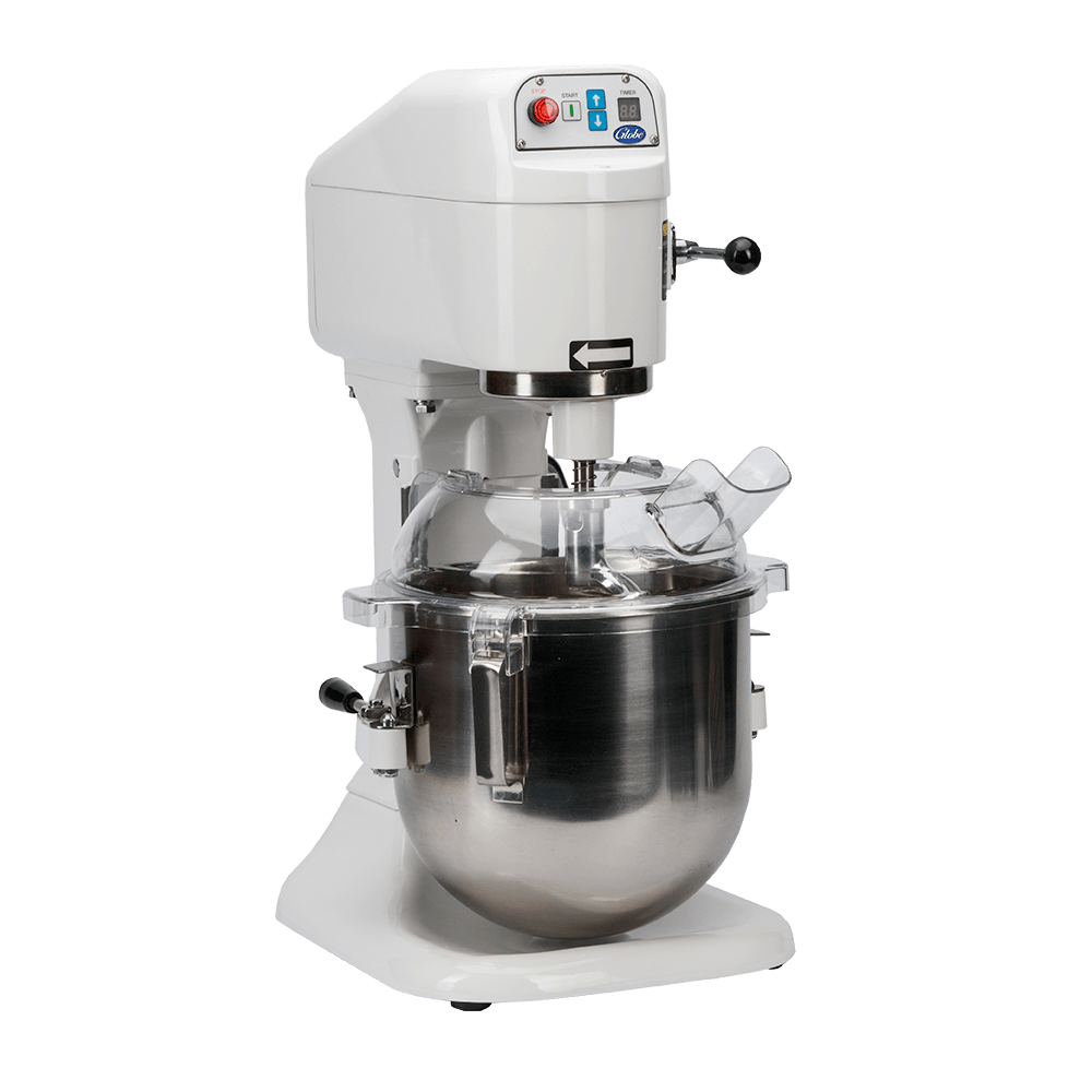 Globe SP08 8 Qt. Planetary Countertop Power Mixer with Touch Pad and Digital Timer, Gear - driven, 3 speeds, 115V, NSF