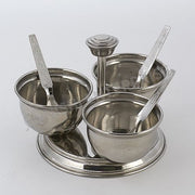 Stainless Steel Pickle Stand - 3 Bowls - Handle