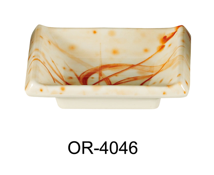 Yanco OR-4046 Orchis Rectangular Sauce Dish, 3.75″ Length, 2.5″ Width, Melamine, Gold Color, Pack of 72