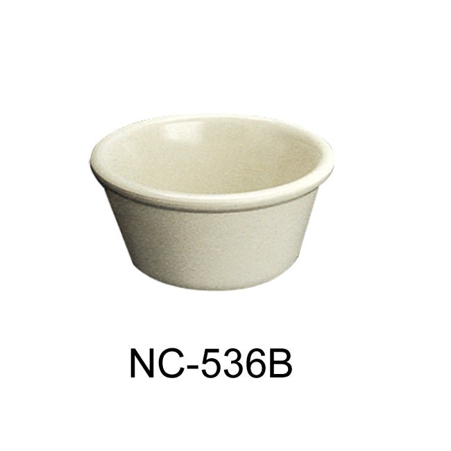 Yanco NC - 536B Mile Stone Smooth Ramekin, 2 OZ Capacity, 1.25" Height, 2.75" Diameter, Melamine, Ivory Color, Pack of 72