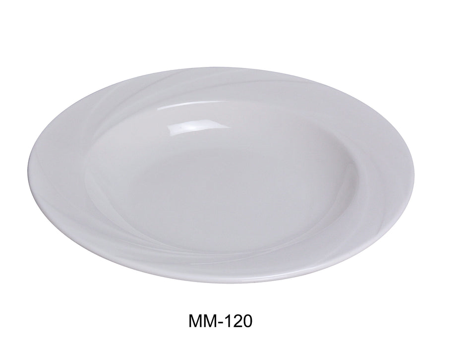 Yanco MM-120 Miami 12″ Pasta Bowl, 24 oz Capacity, China, Bone White, Pack of 12