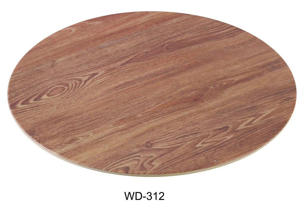 Yanco WD-312 Round Wooden Tray, 12″ Diameter, Melamine, Pack of 12