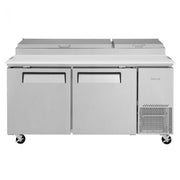 Turbo Air TPR - 67SD - N, Super Deluxe Series 2 Solid Doors Pizza Prep.Table