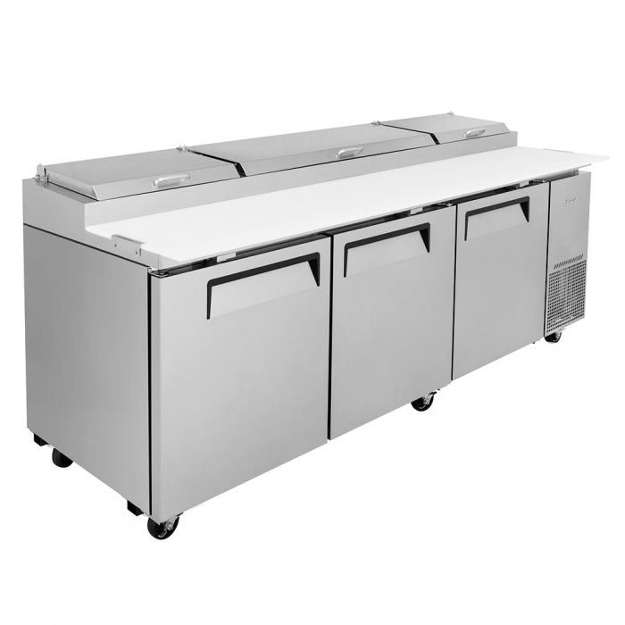 Turbo Air TPR - 93SD - N, Super Deluxe Series 3 Solid Doors Pizza Prep.Table