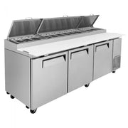 Turbo Air TPR - 93SD - N, Super Deluxe Series 3 Solid Doors Pizza Prep.Table